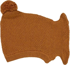 Wheat knitted balaclava - cinnamon melange
